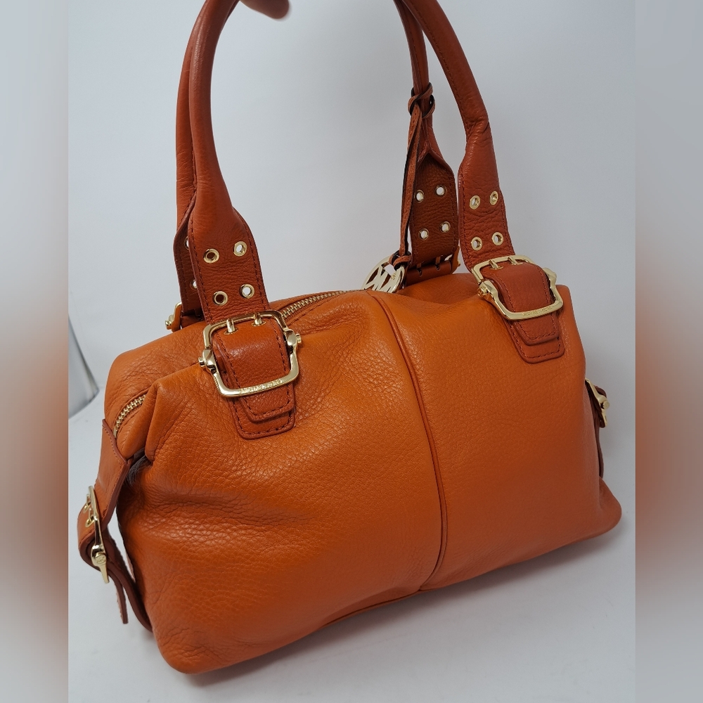 Michael Kors Women's Purse Handbag Bag Burnt Orange Leather Gold Hardware - Picture 3 of 16